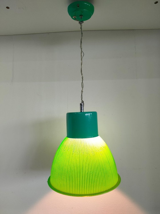 Image 1 of Lampada a sospensione retrò verde in plastica/metallo