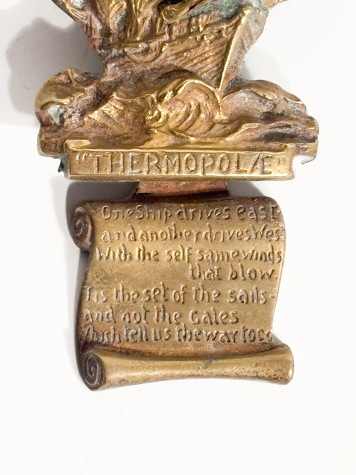 1950s Gilt Bronze Sailboat Wall Sculpture – decoratieve objecten (photo 2 of 8)