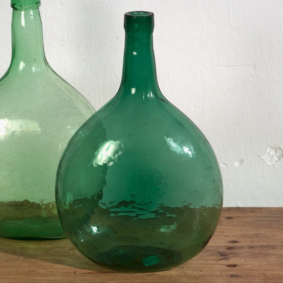 Damigiane verdi antiche (c.1920). Set di 2 pezzi #48 – Oggetti decorativi, Glass (photo 15 of 18)