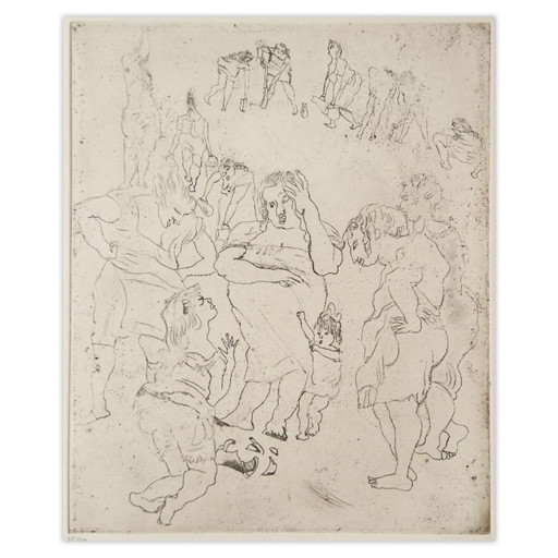 Jules Pascin, Der zerbrochene Krug, Radierung, 1980