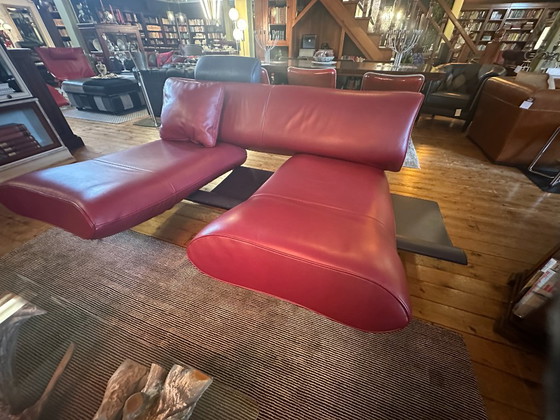 De Sede design sofa DS 140, De Sede DS140, 2 seaters, Leather, Metal, Red, Modern (photo 3 of 15)