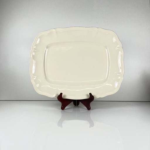 Large rectangular Sarreguemines cream dish, early 20th century