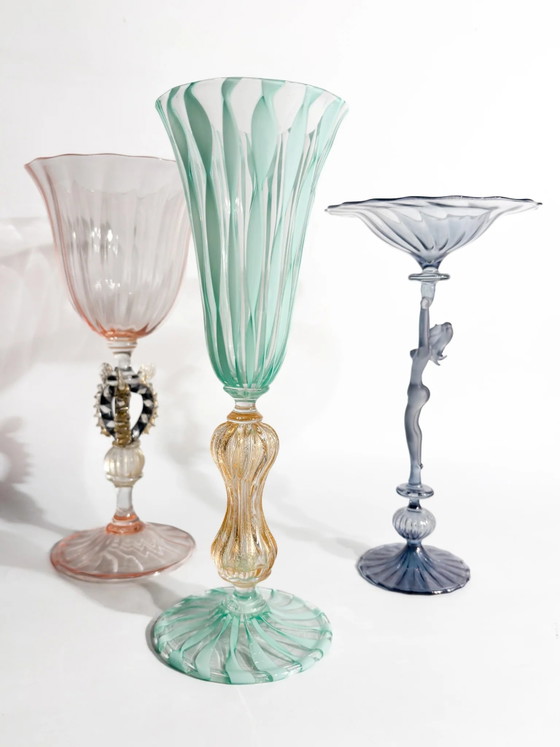 La Murrina Murano Vetro Verde e Foglia d'Oro Vetro, anni '70, Oggetti decorativi (foto 12 di 12)