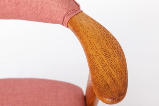 Sedia da pranzo vintage modello 49 Erik Kirkegaard | Høng Stolefabrik | Tappezzeria in teak e rosa | Danese (photo 2 of 11)