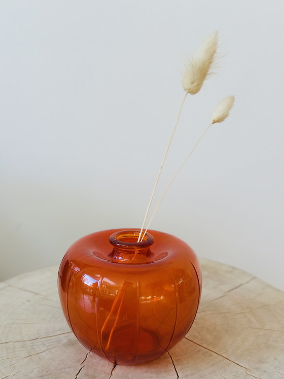 Image 1 of A.D. Copier orange pressed glass vase – Leerdam Glass Factory, ca. 1945 | iconic model