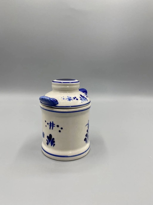 Kleiner, gedeckter Fayencetopf, Vero Ceramics, handbemalt in Delfter Blau, Holland – servies (photo 2 of 7)