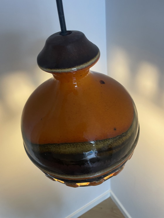 Image 1 of Set di 2 lampade a sospensione PAN Fat Lava Orange