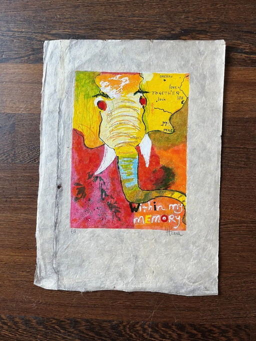 Sérigraphie Himajuwita Pakun - Dans ma mémoire