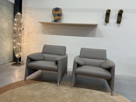 Image 1 of 2 Poltrone Leolux Felizia pelle grigia