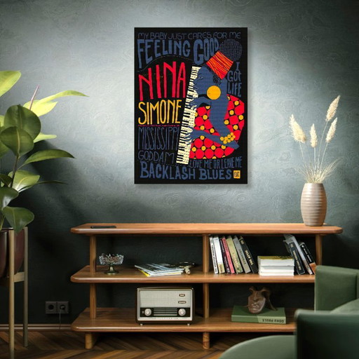 Nina Simone, een van de grootste diva's in de geschiedenis van de jazz - Poster 70 x 100 cm