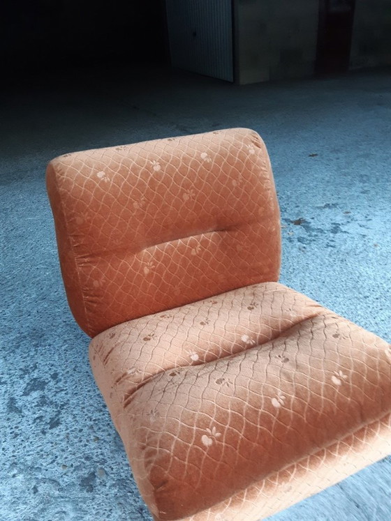 Image 1 of 3/7 Chauffeuse Orange Ligne Roset Pr M. Ducaroy Mod. Albany, Design Ép. Vintage