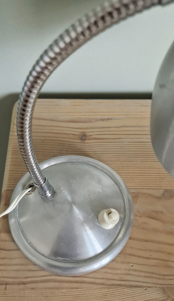 Image 1 of Industrial-style casserole-style lamp - Brushed aluminum - 1960s