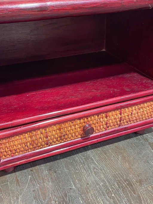 Maugrion rotan nachtkastjes voor Roche Bobois, jaren 80