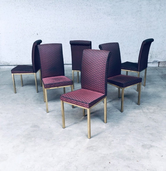 Image 1 of Set van 6 eetkamerstoelen in Hollywood Regency-stijl uit de jaren 70, België
