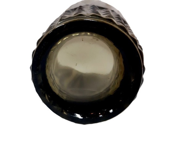 Image 1 of Vintage sierlijke gerookte groene glazen vaas