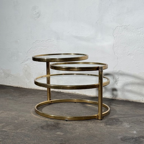 Milo Baughman messing salontafel, jaren 60 – Nachtkastjes, Glass, Brass (photo 3 of 8)