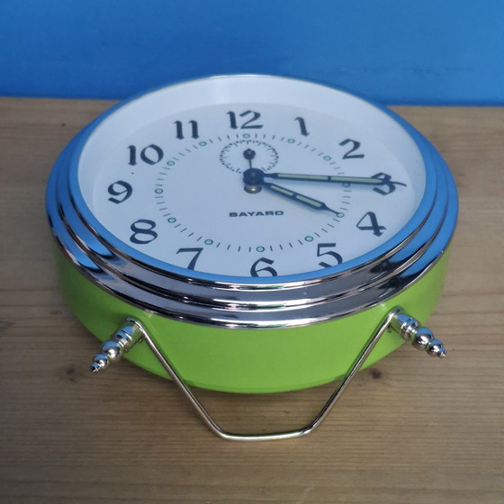 Image 1 of Bayard Mid Century Green Alarm Clock