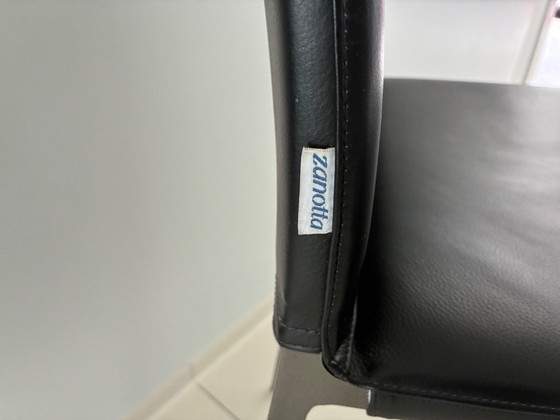 Image 1 of 3x Taburete de bar Zanotta Lio - cuero negro