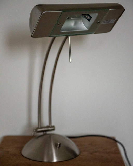 Lampe de table/bureau vintage en acier inoxydable – A.H.G. Wachsmuth & Krogmann (Allemagne, vers 1960)