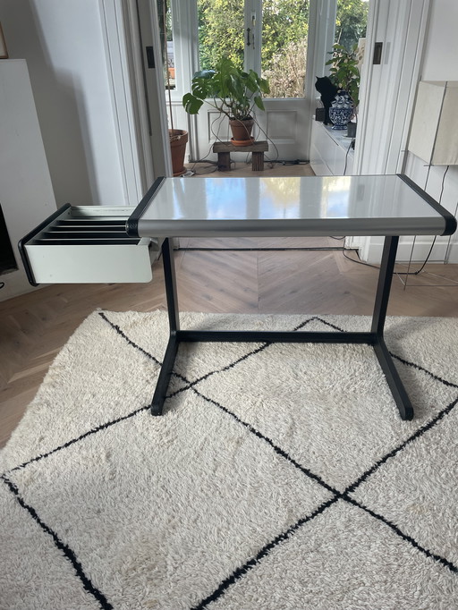 Vintage Industrial Desk with unique pull-out drawer