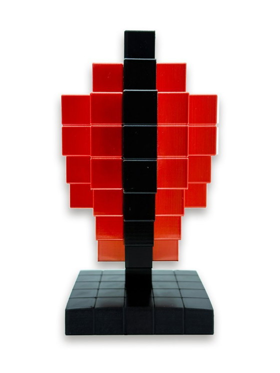Image 1 of 3D Printed Pixel Heart – Retro Gamer Desk Decor