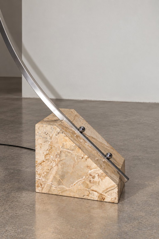 Lampada da terra ad arco - Cromo e Marmo — Goffredo Reggiani - Italia, anni '70 – Lampade da terra (photo 3 of 5)