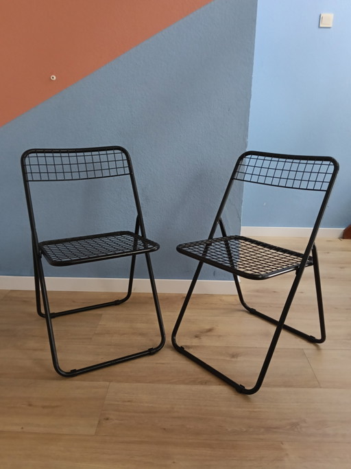 Set di 2 sedie pieghevoli vintage Ted Net Ikea – klapstoelen, Metal (photo 2 of 9)