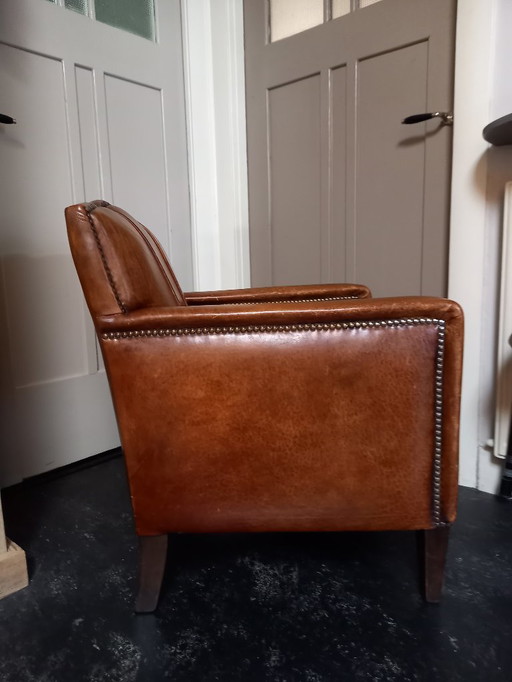Small sheep leather armchair