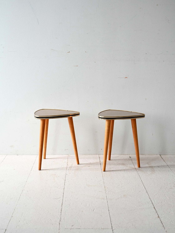 Image 1 of Pair of vintage Scandinavian stools in laminate