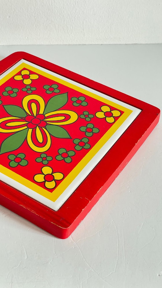Vintage rode onderzetter – Keukenaccessoires, Ceramic, Wood (photo 6 of 30)