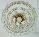 kinkeldey mid century chandelier à suspension verre de cristal et métal doré