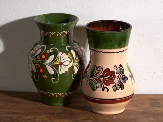 Pair of Vintage Glazed Ceramic Vases, Central Europe, circa 1950 #2, Red (photo 11 of 11)