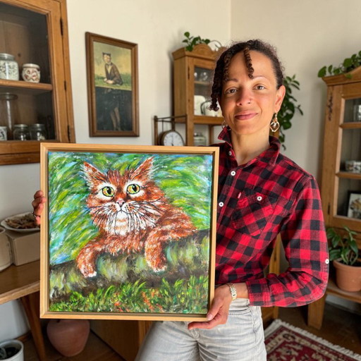 Orange Cat Painting by the Dutch artist Irene van Genderen-van de Wilt