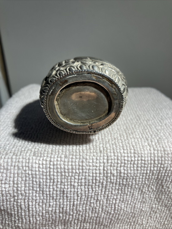 Image 1 of Flacon Khlôl tabatière à priser en argent et capuchon turquoise 