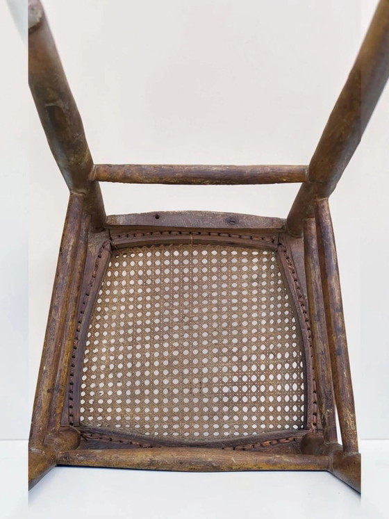 Sedia con schienale a doghe e seduta in paglia di Vienna. – Sedie da pranzo, Wood (photo 8 of 9)