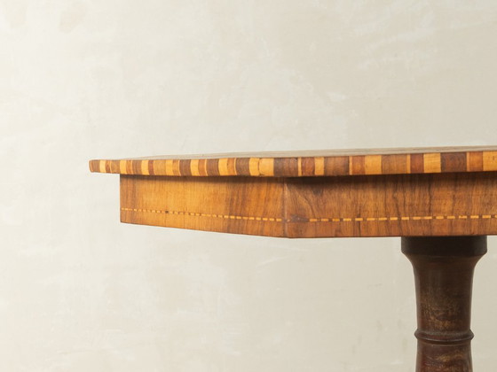 Antieke bijzettafel met inlegwerk, rond 1850 – Hout (photo 6 of 7)