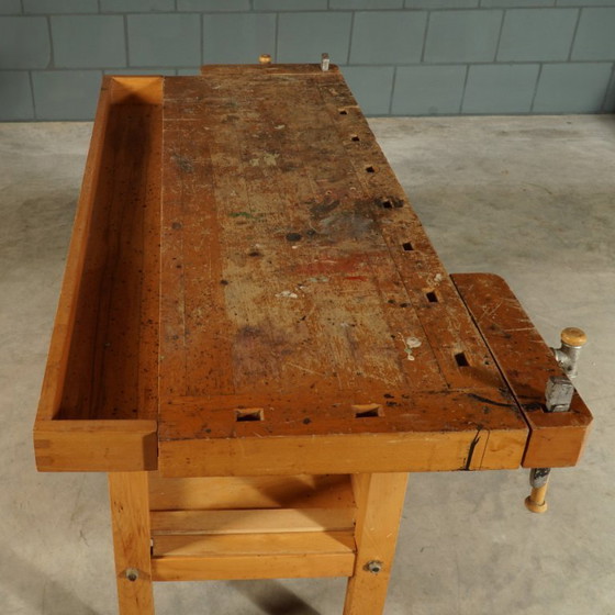 Image 1 of Vintage robust wooden workbench – 1960s/70s