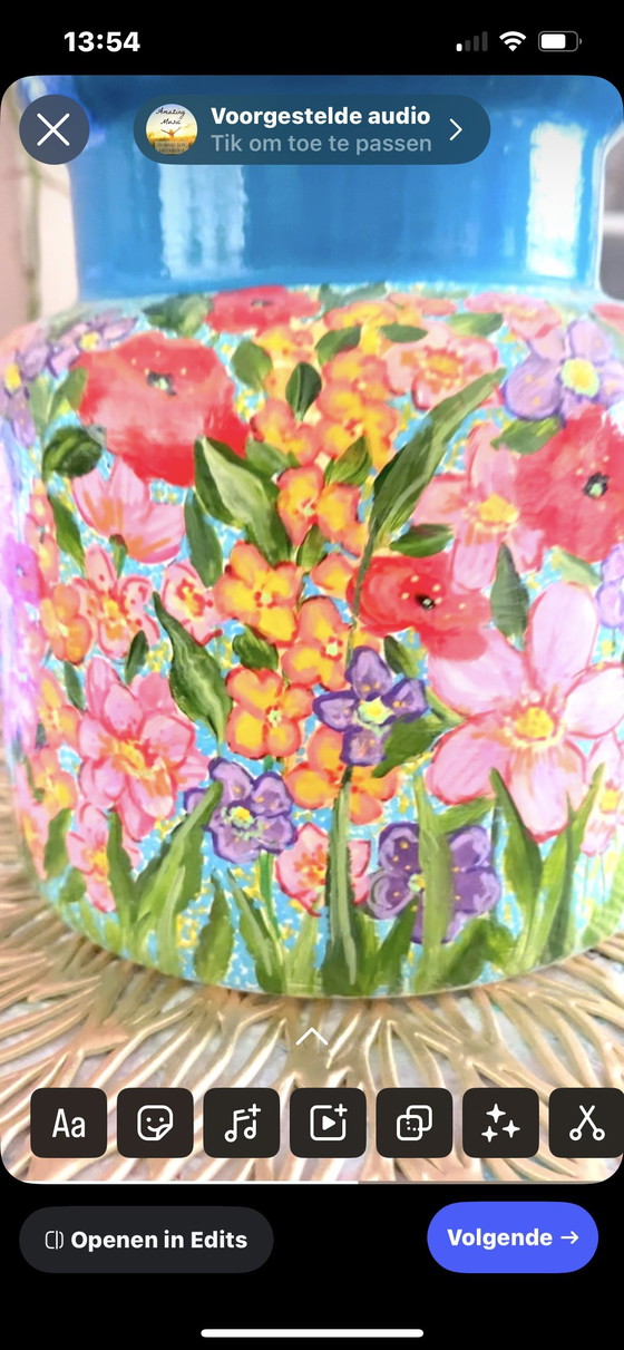 Image 1 of Hand-painted vase