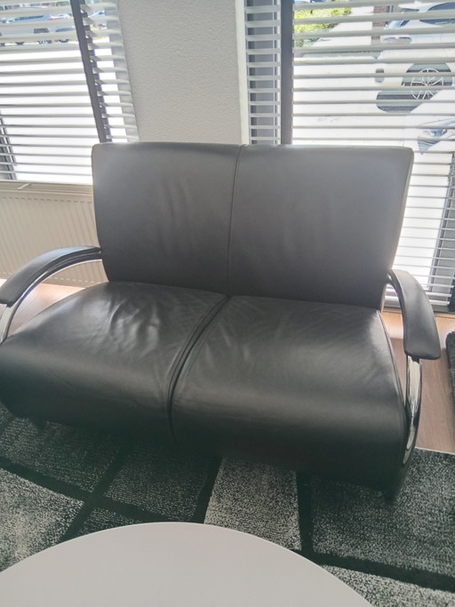 Molinari Academie 2 Zitter Zwart – 2 zitsbanken, Leather, Metal