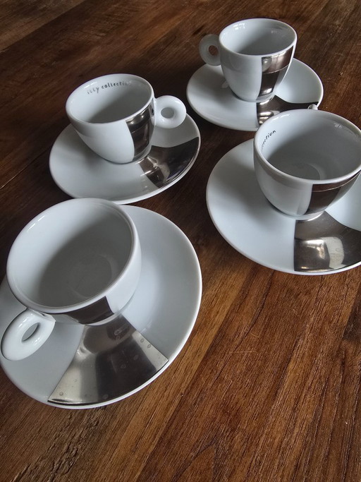 Illy Art Collection 2002 – Michelangelo Pistoletto espresso - Spicchi di Specchio – servies, Porcelain