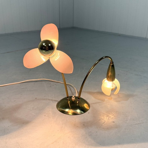 Lámpara de mesa GERU-Leuchten Flower, Alemania – tafellampen, Plastic, Brass