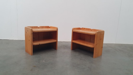 Brutalist Vintage Massief Grenen Kastjes Jaren 70 Deens – nachtkastjes, Wood