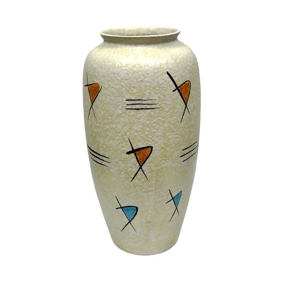 Image 1 of Bay Keramik West-Duitsland Vintage Vloervaas uit de jaren 60 Abstracte New Look
