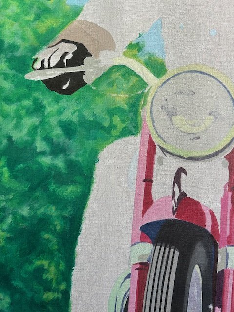 Image 1 of Pop Art, Der Moped-Fahrer, Huile sur toile