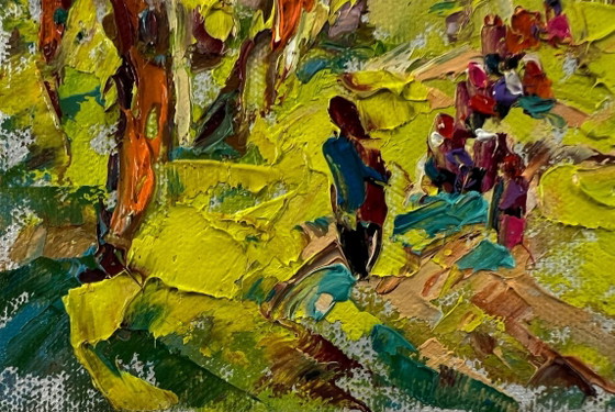 Original Oil Painting Summer Trees Landscape On A Walk In The Forest – Paintings & Drawings, Canvas (photo 6 of 8)