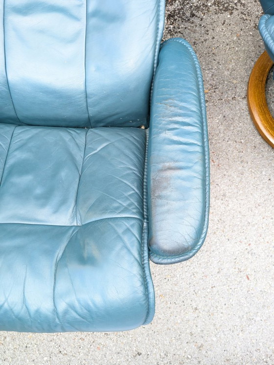 Image 1 of Stressless leren fauteuils van Ekornes, Noorwegen, 1980, set van 2