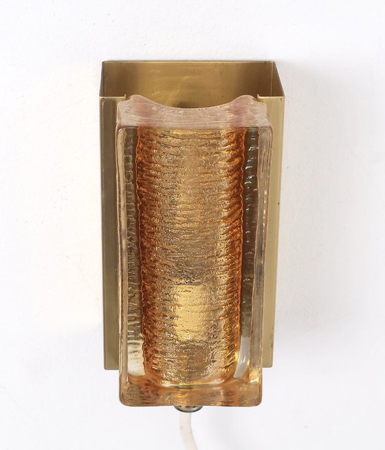 Image 1 of Lampade da parete vintage Vitrika Atlantic in ottone e vetro