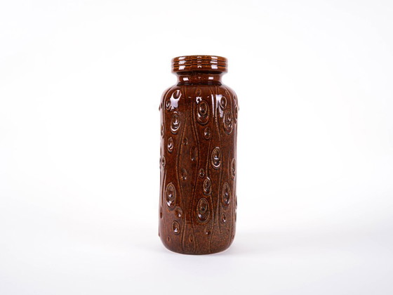 Image 1 of Brown ceramic vase, German design, 1960s, made in West Germany