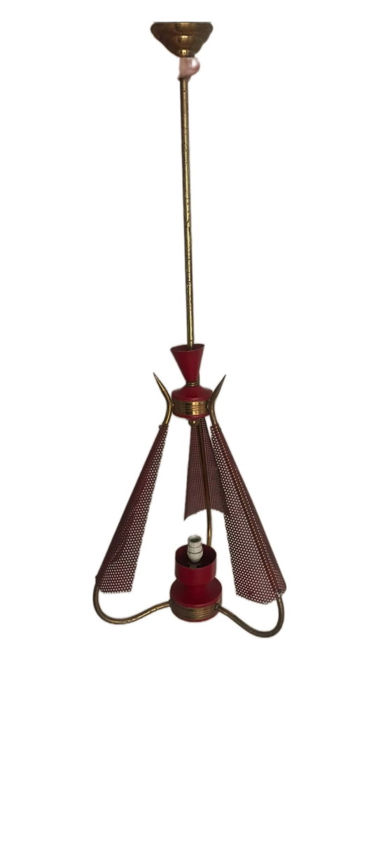 Image 1 of Hanglamp toegeschreven aan Angelo Lelli voor Arredoluce, jaren 1950.