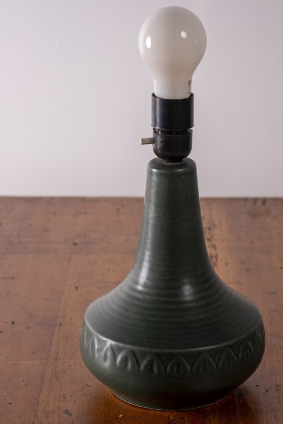 Image 1 of 1x Green Ceramic Table Lamp by Søholm, 1960s Denmark
